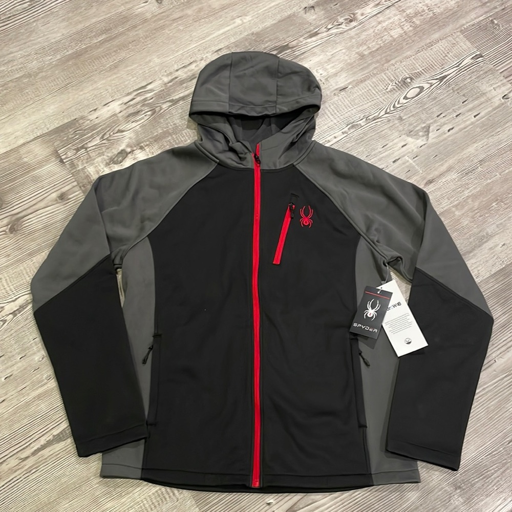Black & Gray Spyder Mendoza Full Zip Jacket